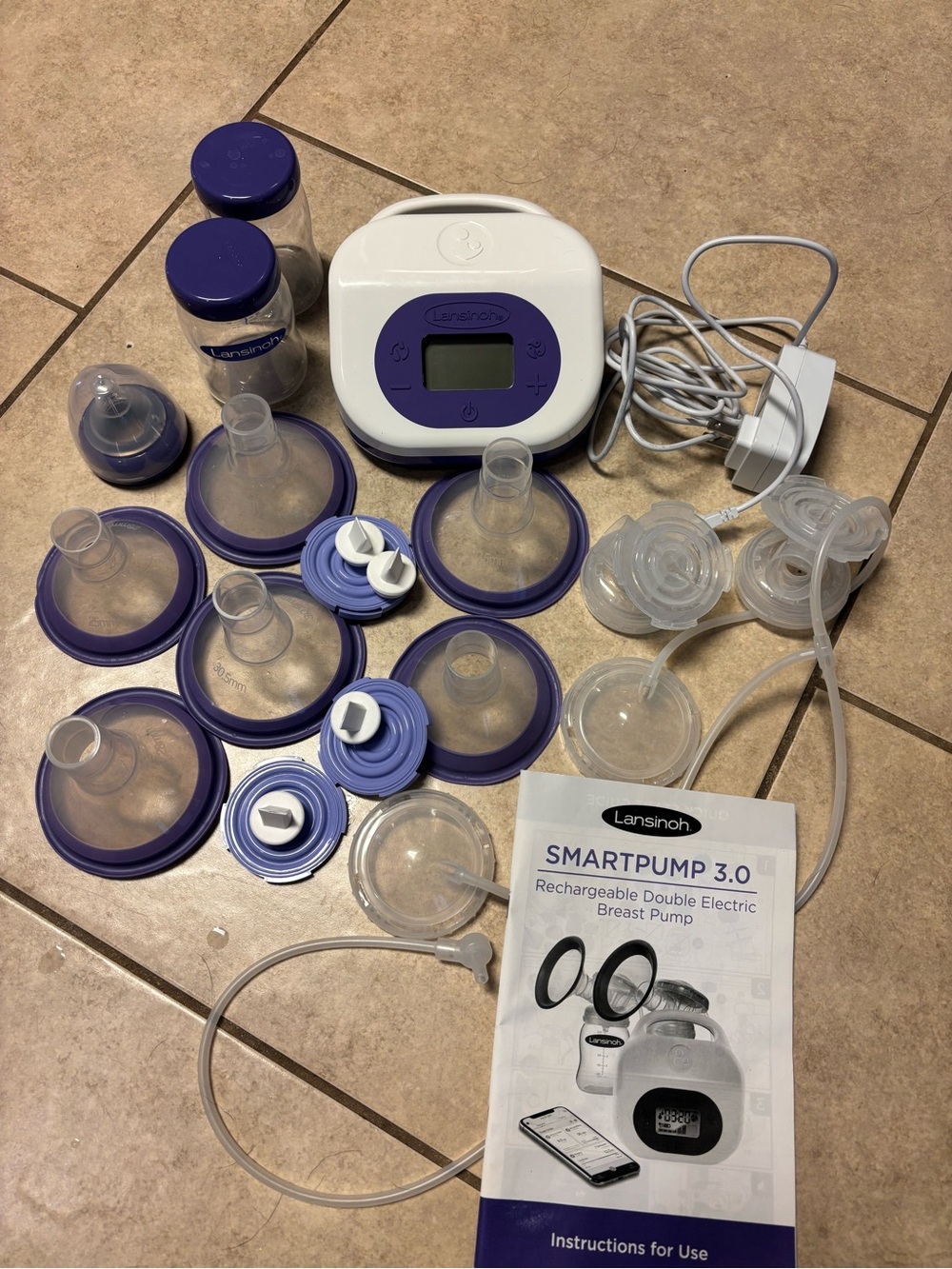 Lansinoh SmartPump Accessories Set in White and Purple